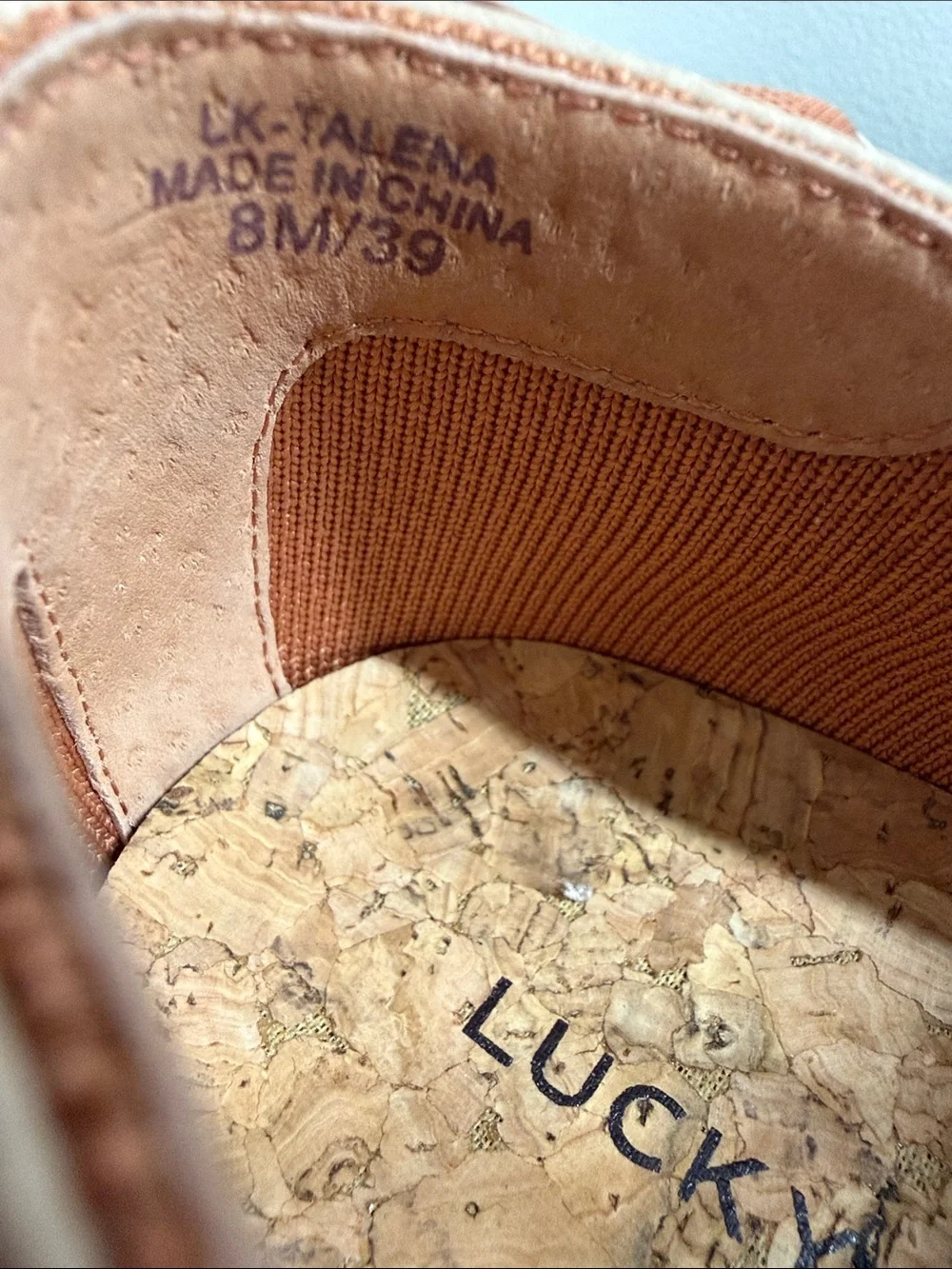 Lucky Brand Terracotta Knit Sneaker with White Trim